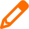 An orange pencil symbolising customisation and flexibility.