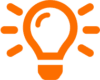 An orange lightbulb symbolising data-driven decision-making and innovation.