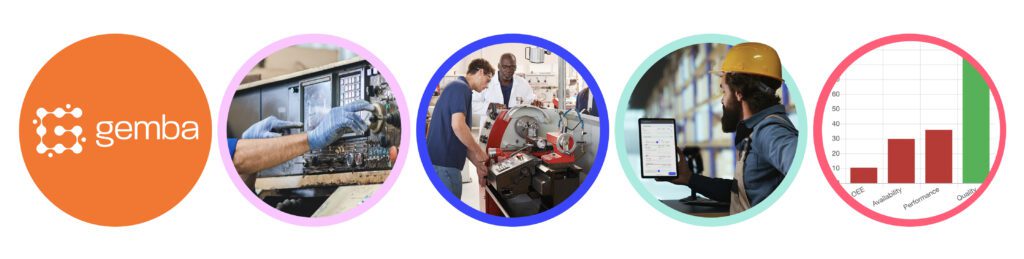 Improving machine uptime with OEE monitoring, including hands-on machinery work, digital tracking, and performance analysis.
