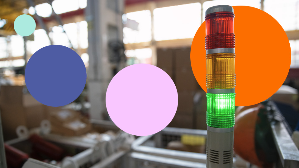 Production line with real-time compliance monitoring display